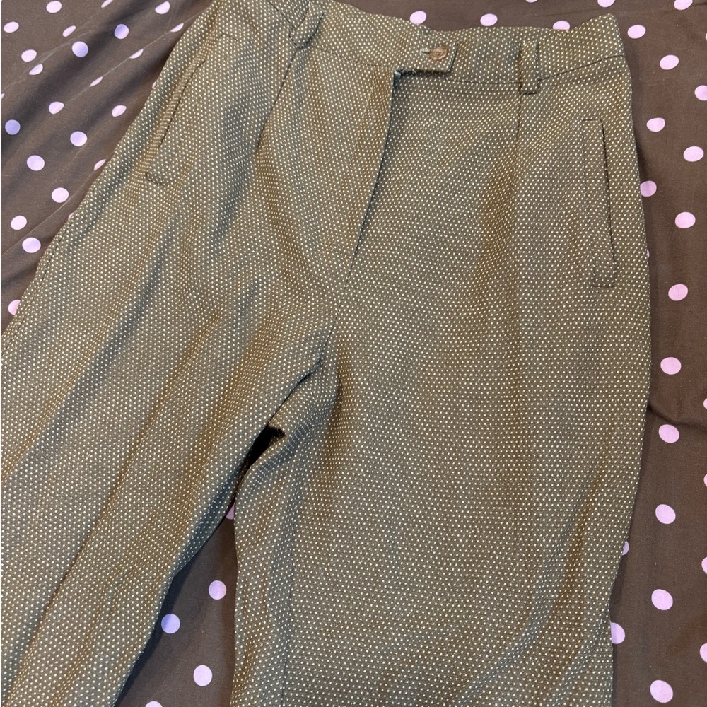 Women's tan polka dots Straight-Leg Dress Pants